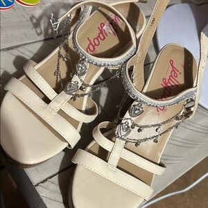 Jellypop Cream and Silver Strappy Sandals